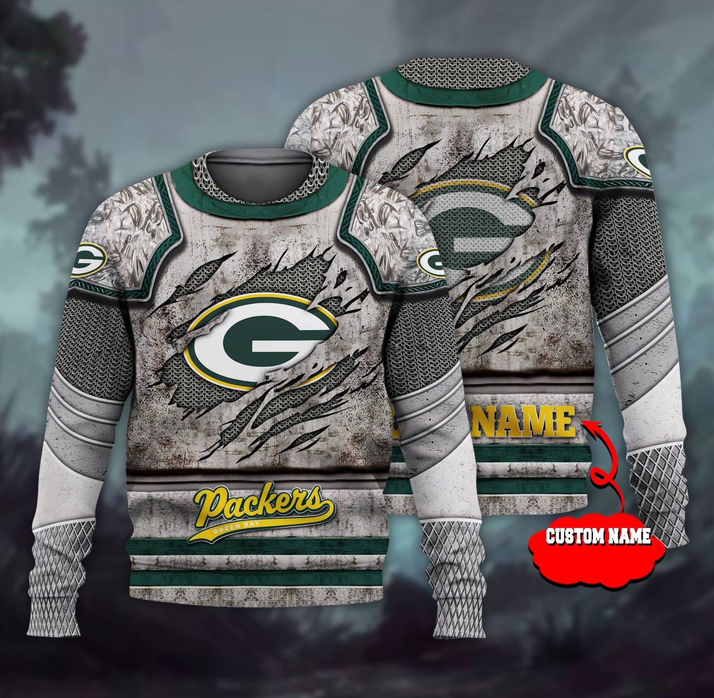 Green Bay Packers Personalized All Over Printed 611