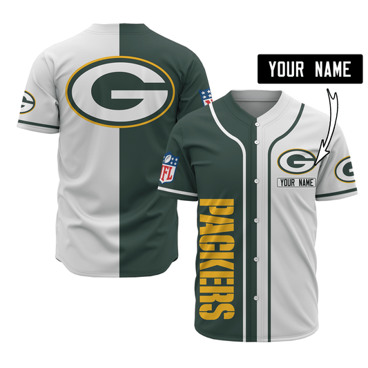 Green Bay Packers Personalized Baseball Jersey 517