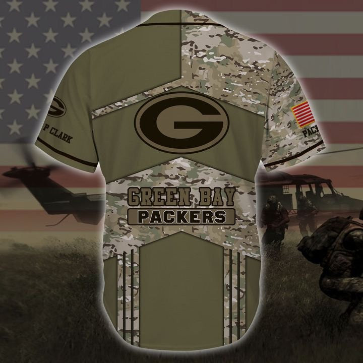 Green Bay Packers Personalized Baseball Jersey BG126