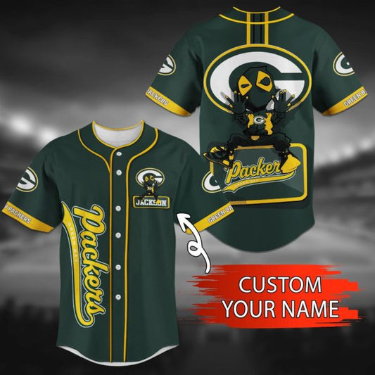 Green Bay Packers Personalized Baseball Jersey BG68