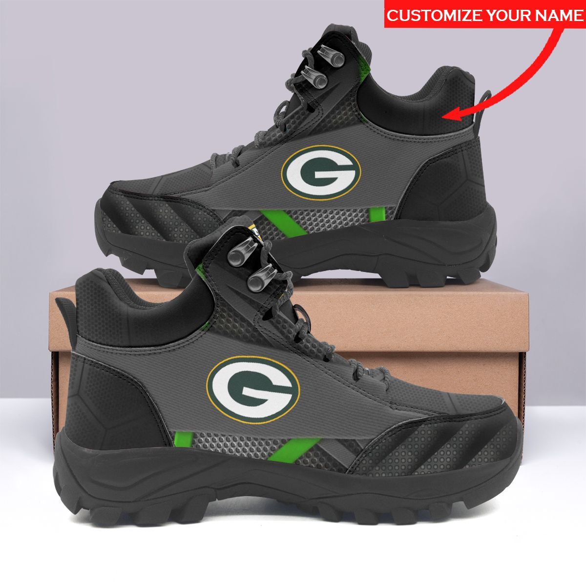 Green Bay Packers Personalized Hiking Shoes 48