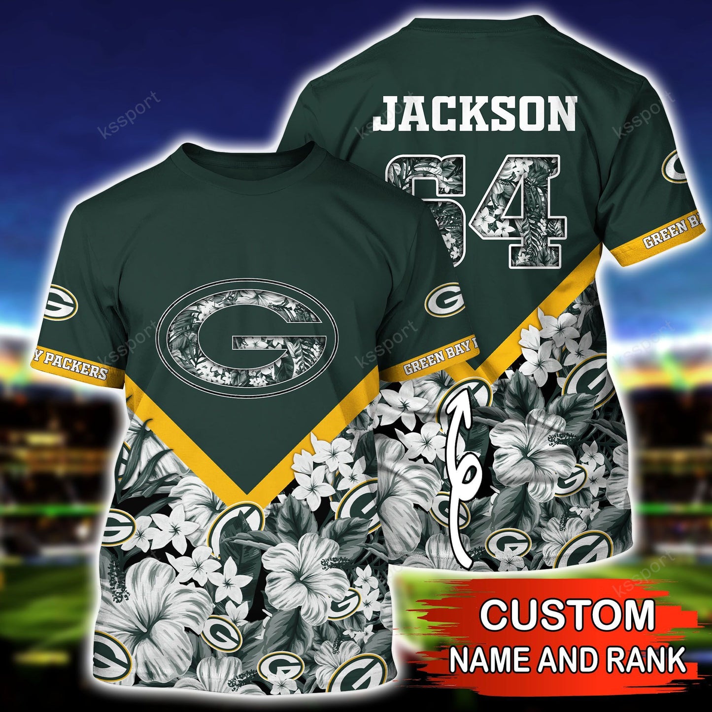 Green Bay Packers Personalized Shirt and Shorts BG280