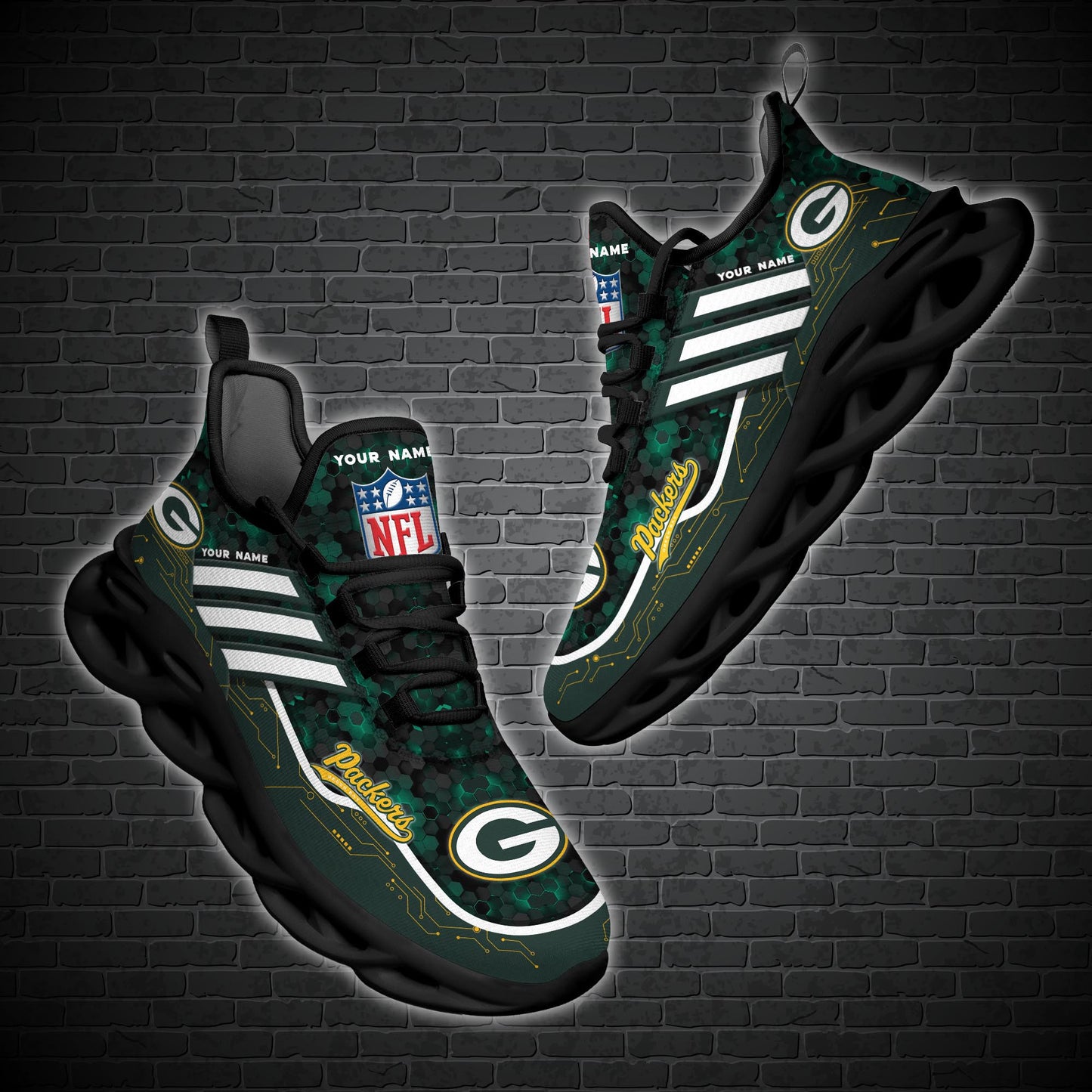 Green Bay Packers Personalized Yezy Running Sneakers SPD650
