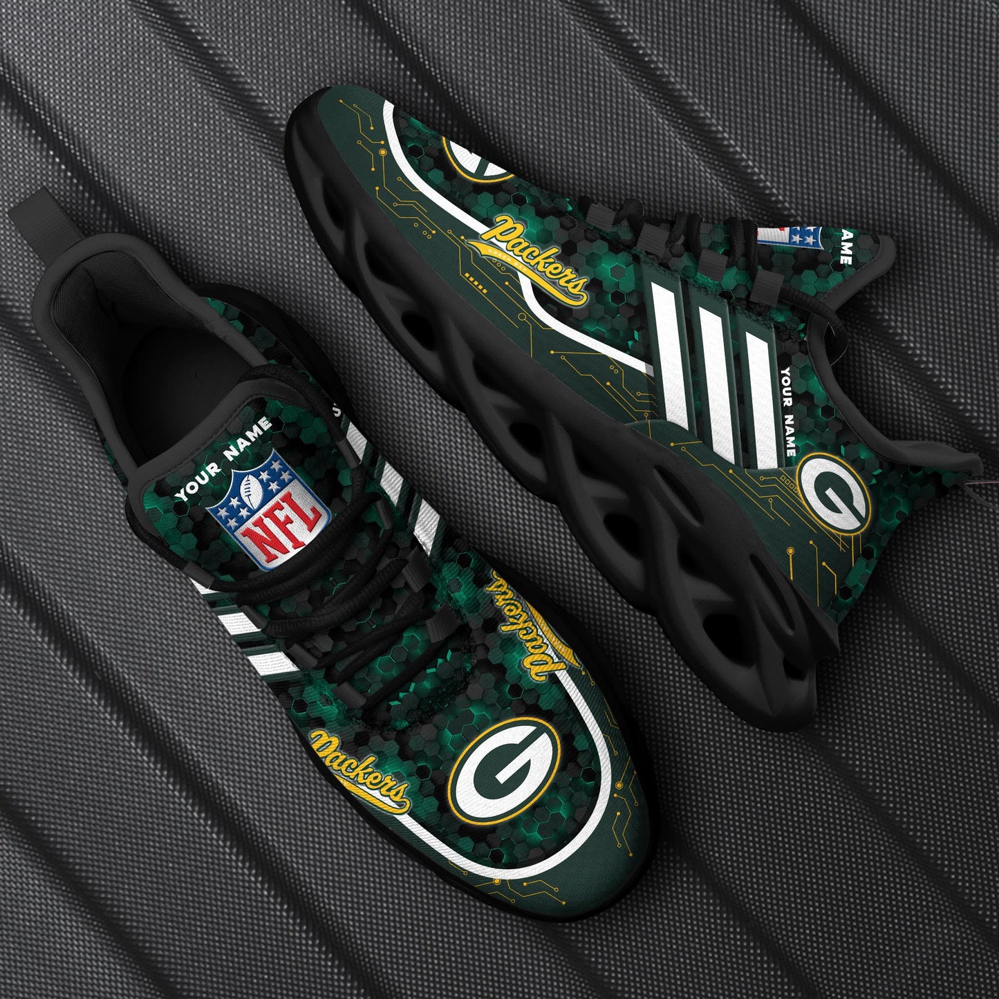 Green Bay Packers Personalized Yezy Running Sneakers SPD650