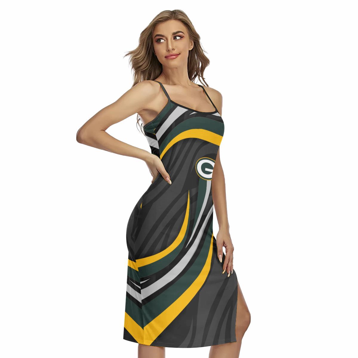 Green Bay Packers Women’s Back Cross Cami Dress 33