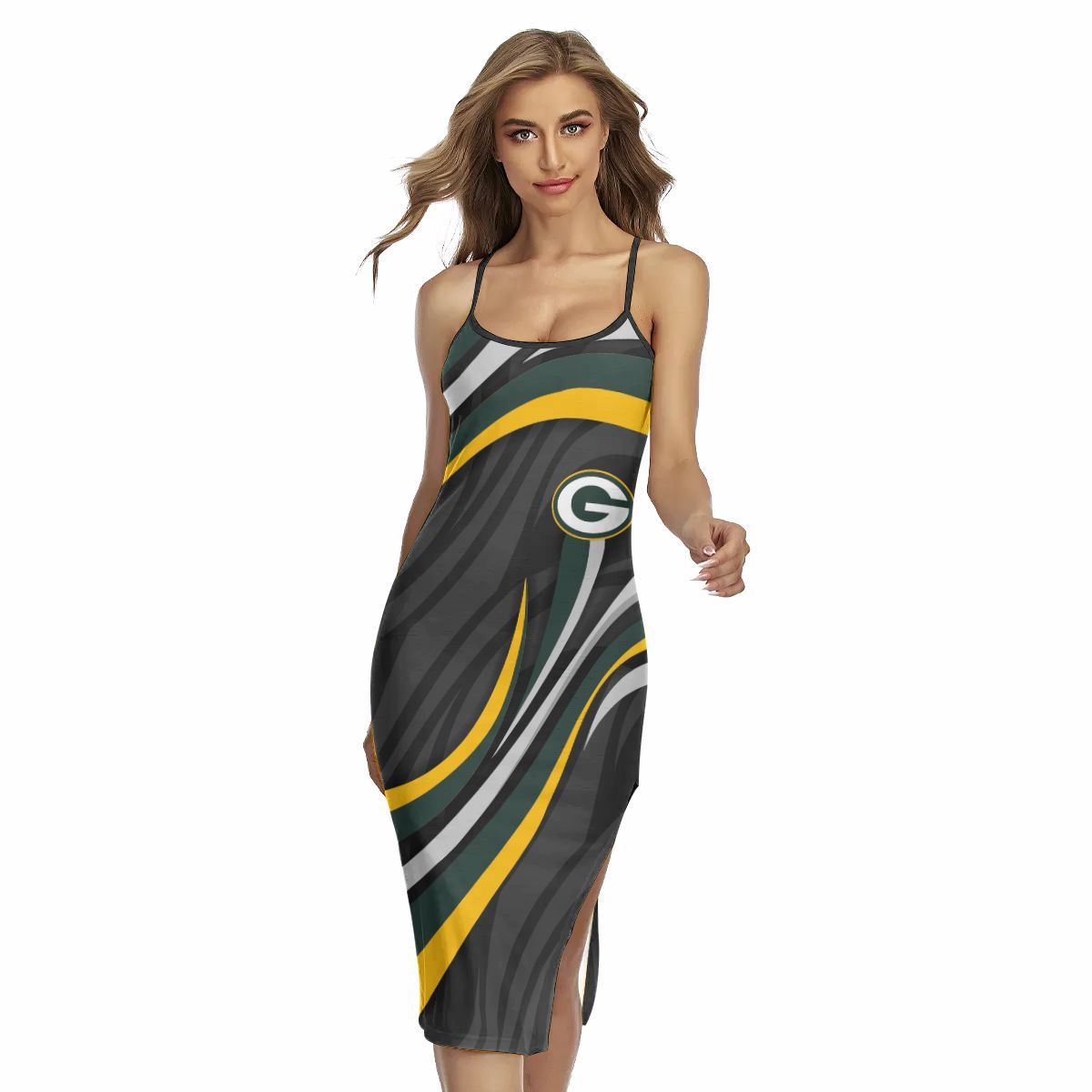 Green Bay Packers Women’s Back Cross Cami Dress 33