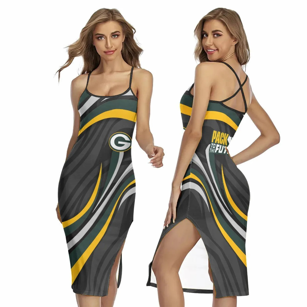 Green Bay Packers Women’s Back Cross Cami Dress 33