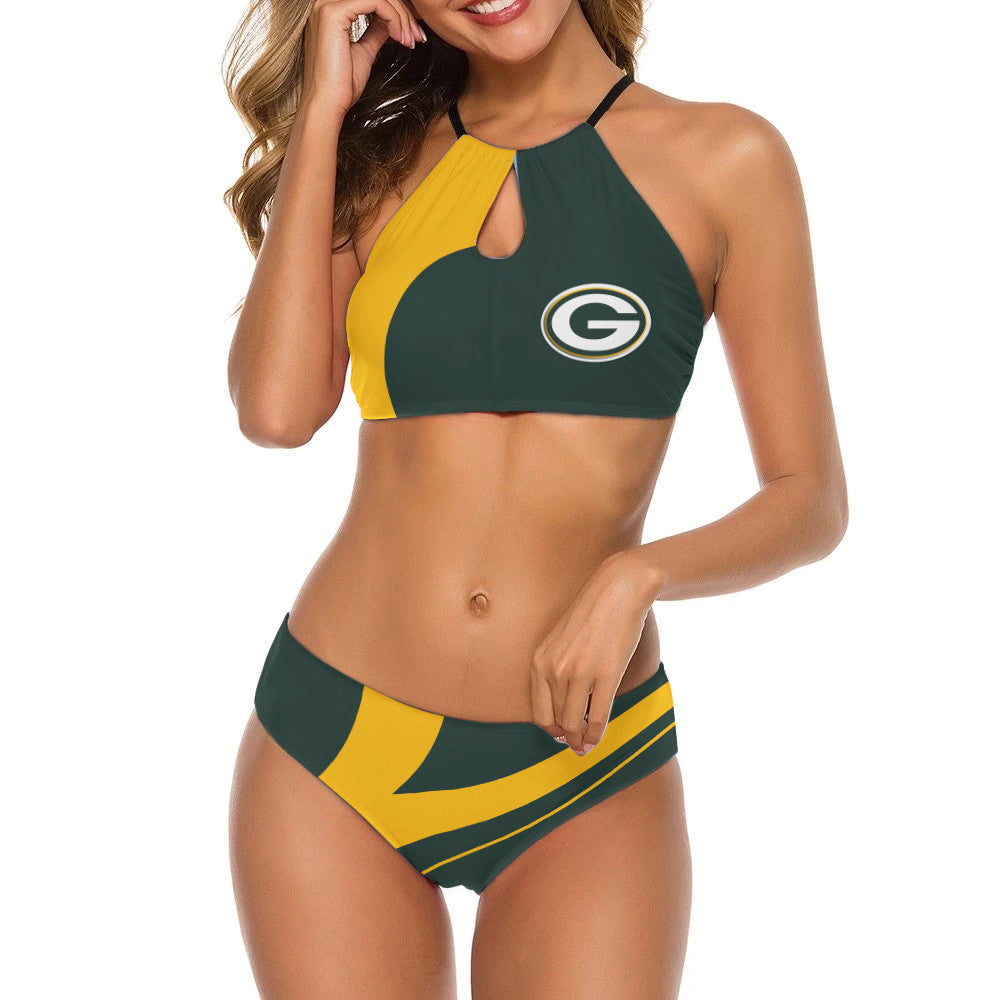 Green Bay Packers Women’s Cami Keyhole One-piece Swimsuit BG50