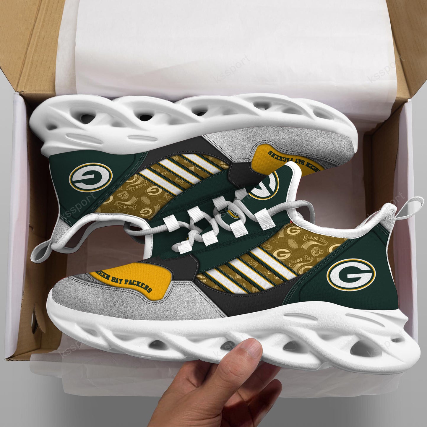 Green Bay Packers Yezy Running Sneakers BG730