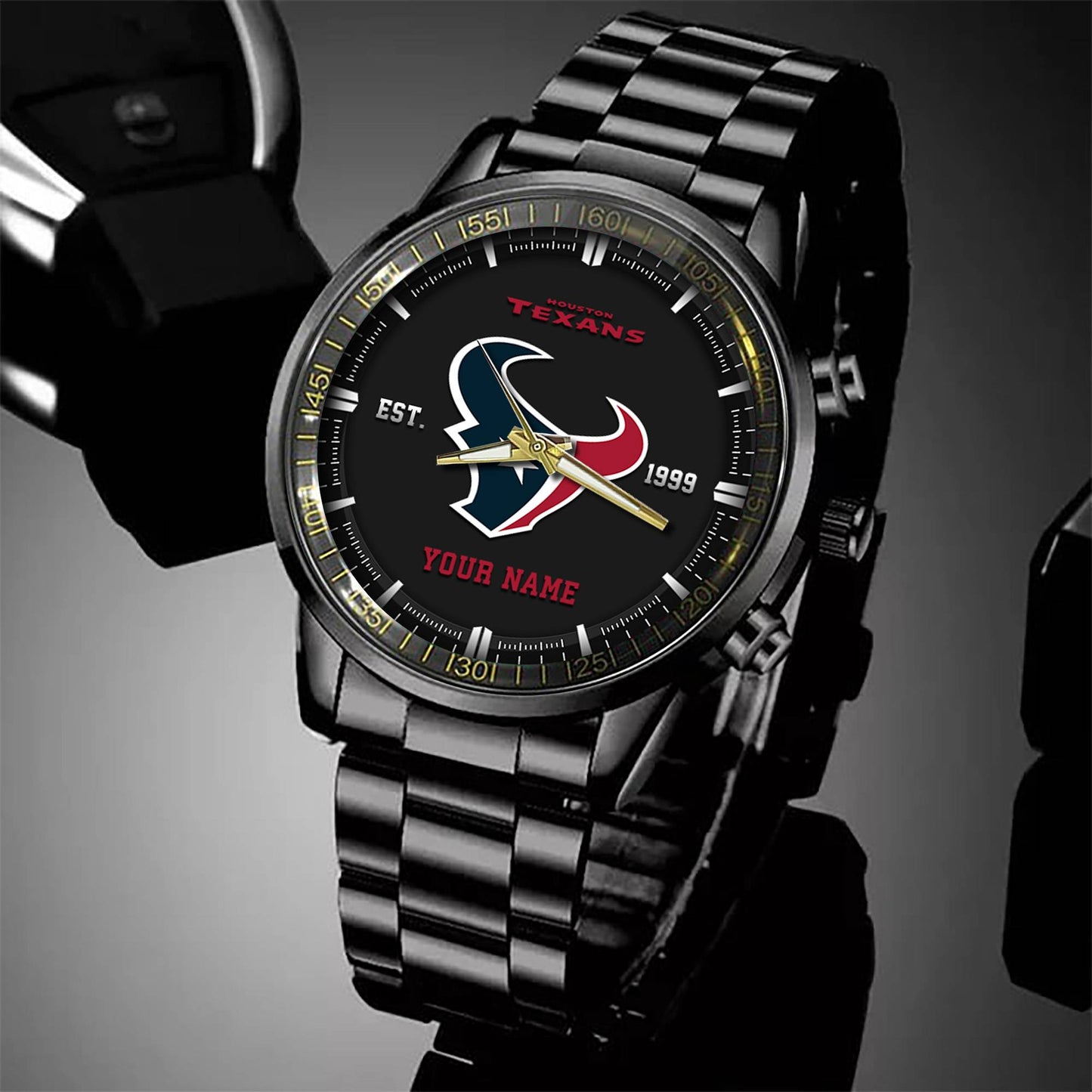 Houston Texans Black Fashion Watch Gifts For Sport Fans AZWATCH067