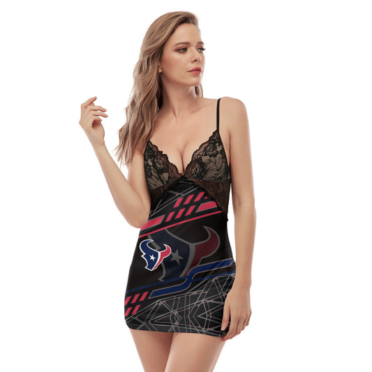 Houston Texans Lace Back Strap Slip Dress 468