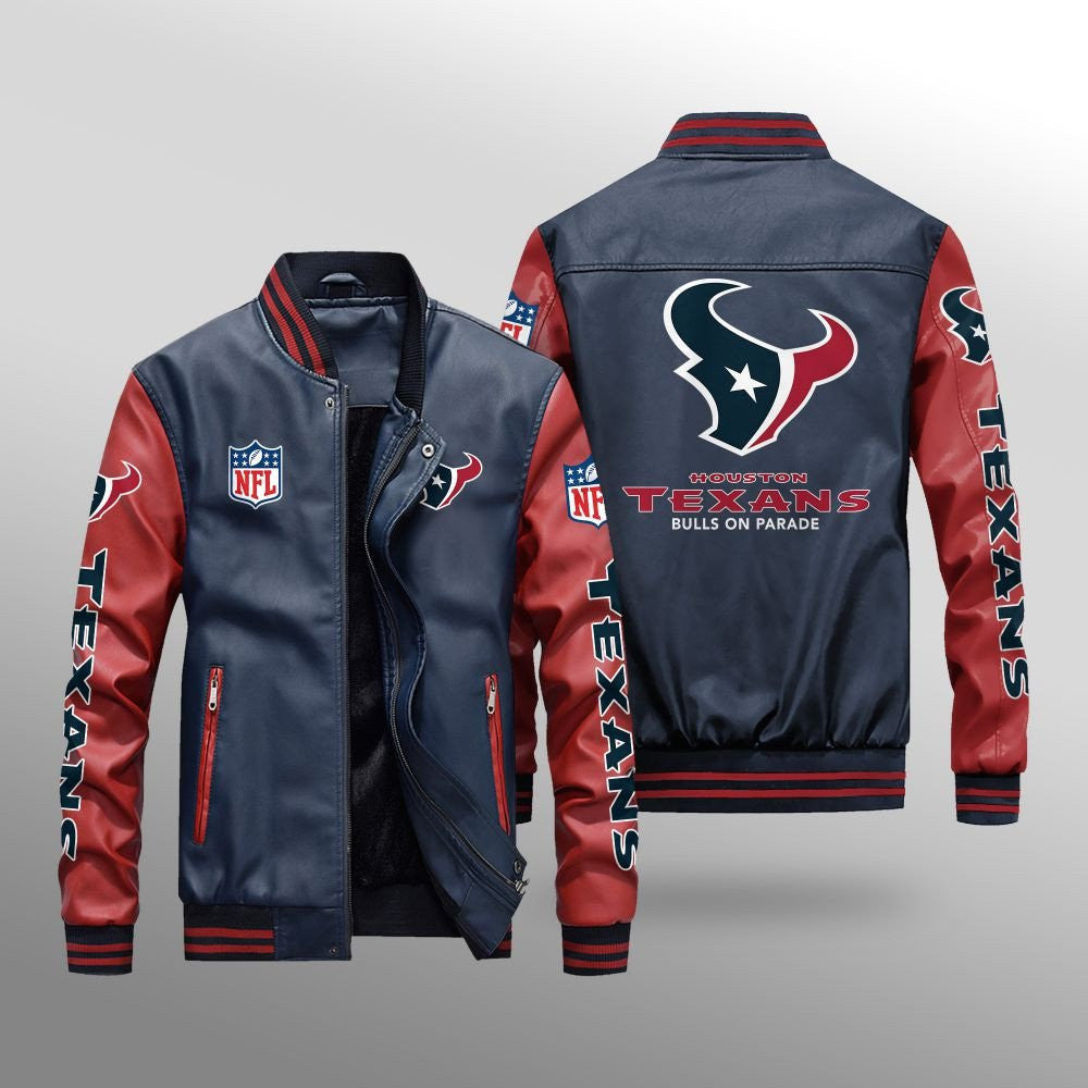 Houston Texans Leather Bomber Jacket BG17