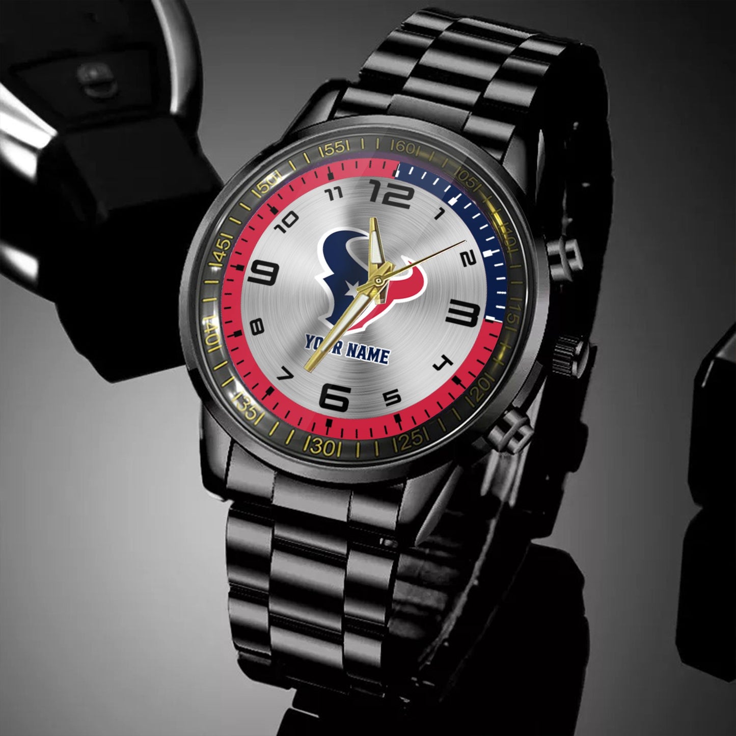 Houston Texans Black Fashion Watch Gifts For Sport Fans AZWATCH013