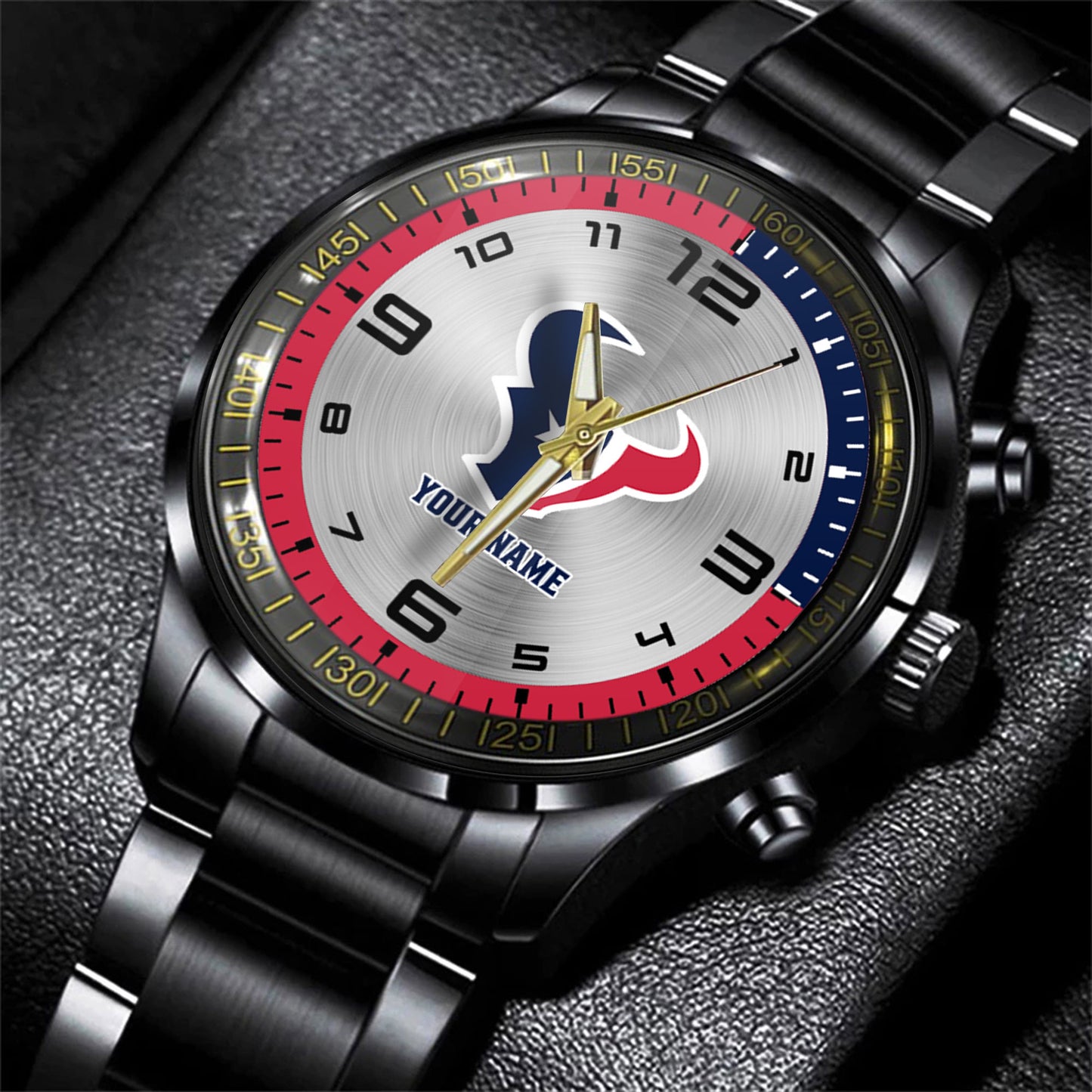Houston Texans Black Fashion Watch Gifts For Sport Fans AZWATCH013