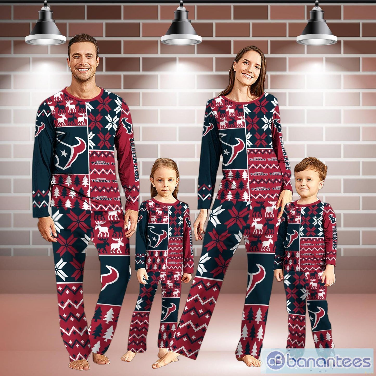Houston Texans Pajamas Christmas Gift For Family AZCPYZAM109