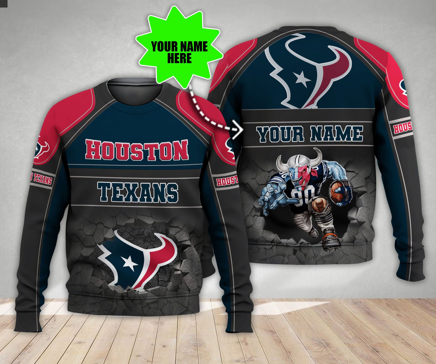 Houston Texans Personalized All Over Printed 578