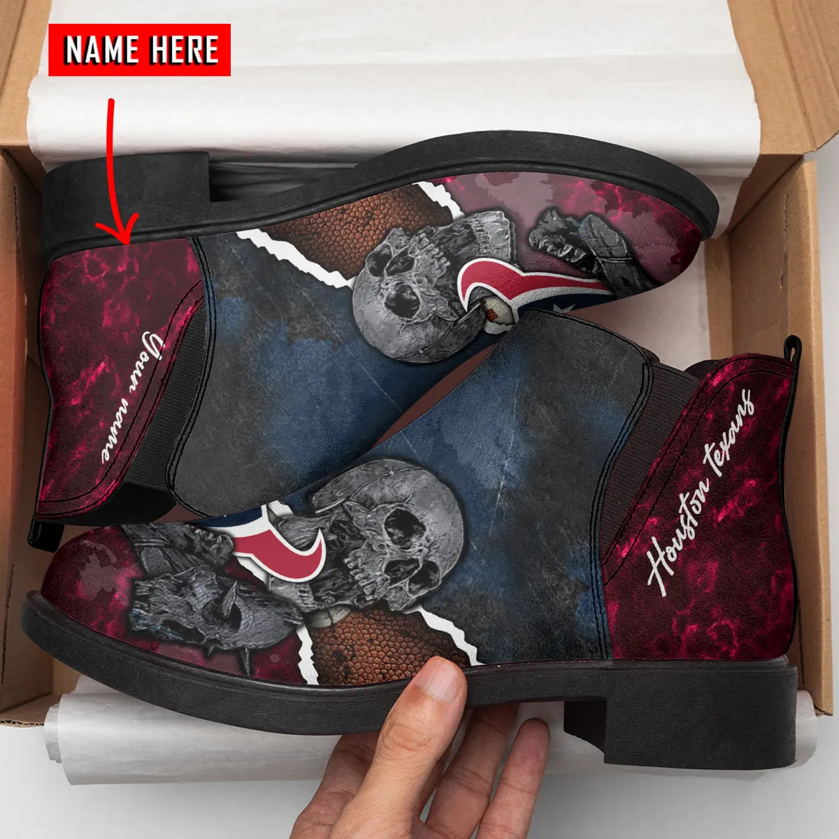 Houston Texans Personalized Comfort & Fashion Short Boots BG15