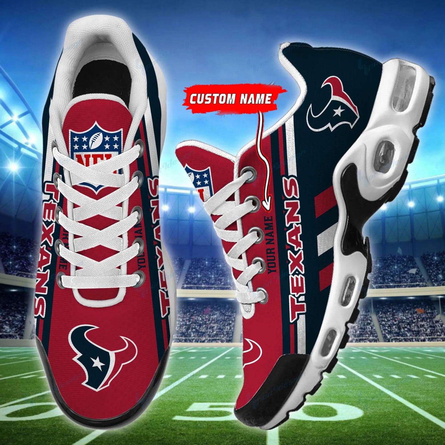 Houston Texans Personalized Plus T-N Youth Sneakers BG60