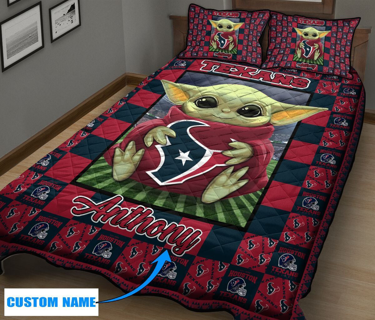 Houston Texans Personalized Quilt Set BG44
