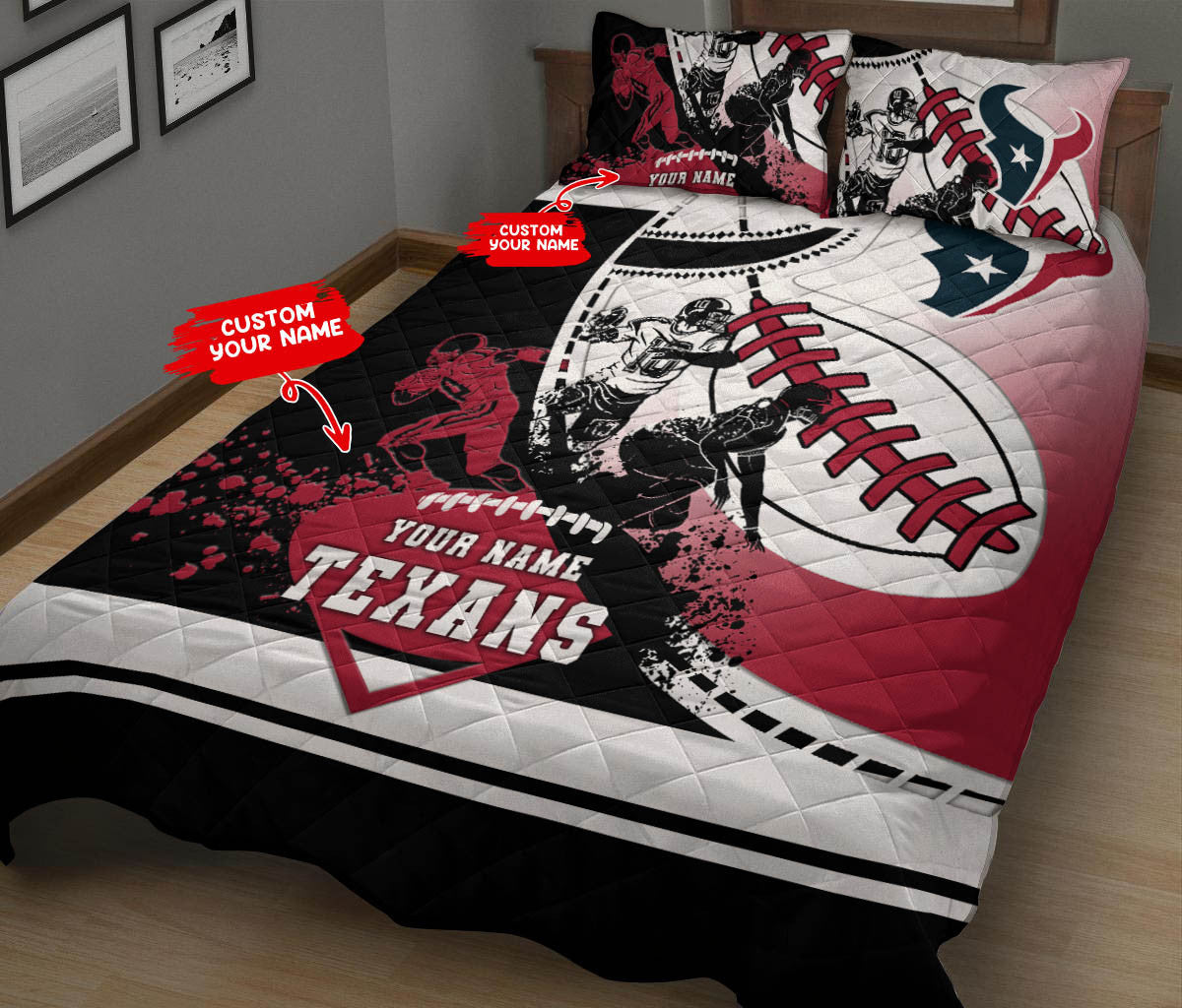 Houston Texans Personalized Quilt Set BG65