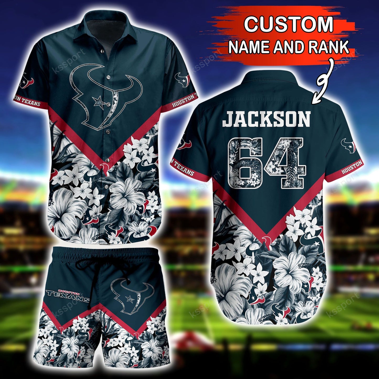 Houston Texans Personalized Shirt and Shorts BG281