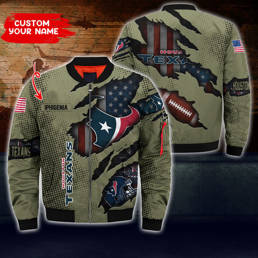 Houston Texans Personalized Thick Bomber Jacket CS52