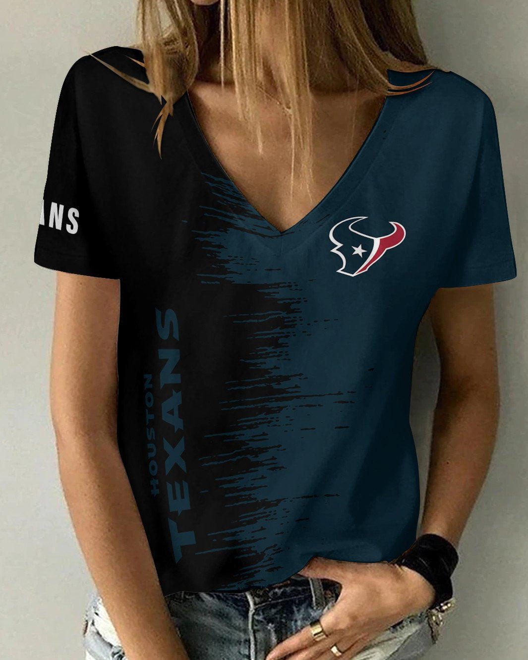 Houston Texans Summer V-neck Women T-shirt BG30