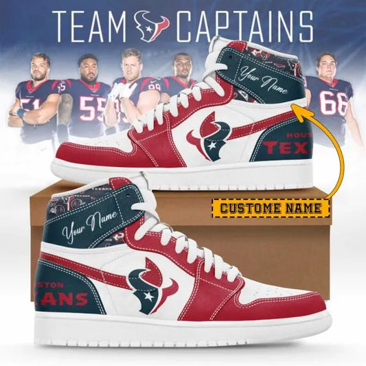Houston Texans Limited Edition High AJ1 Shoes with Custom Name AZBTAJ1SEW000014