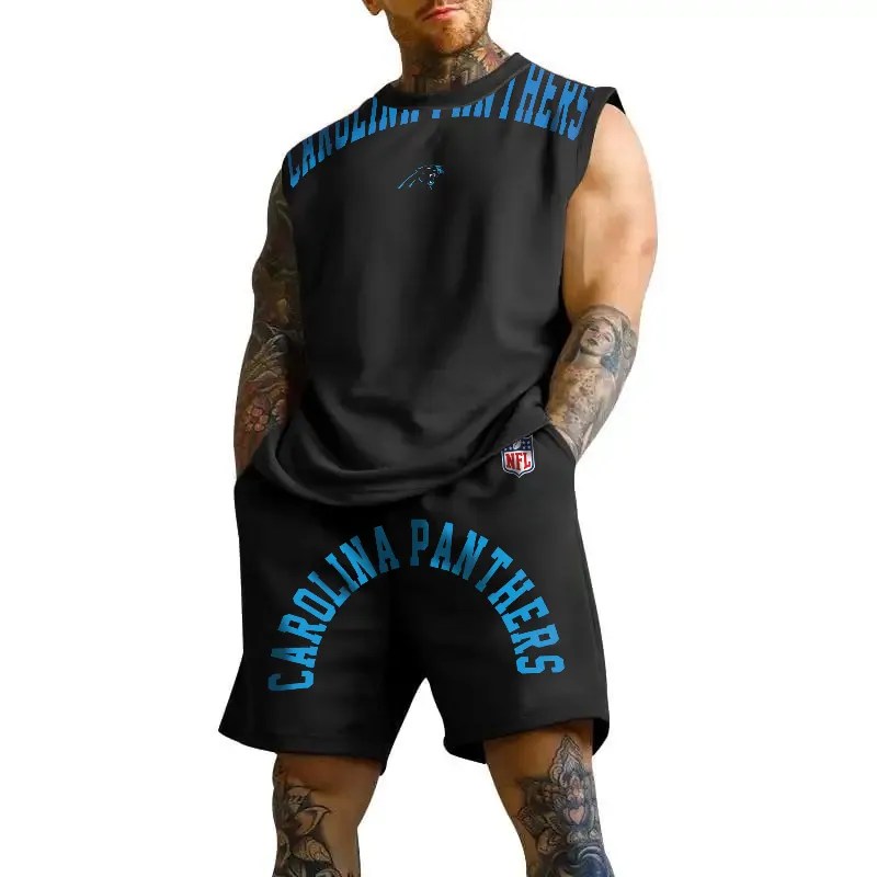 Carolina Panthers Combo Men Jersey Tank Top and Shorts AZICOTATTMS00031