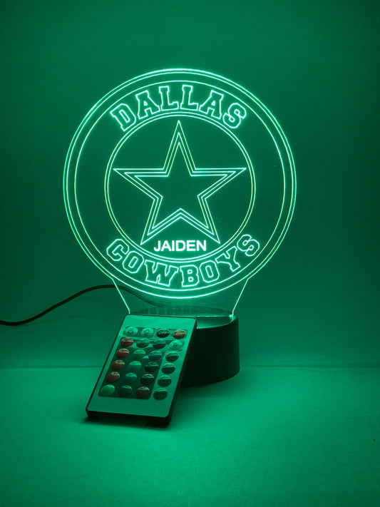 Dallas Cowboys Personalized 3D Lamp For Sport Fans AZ3DLA009