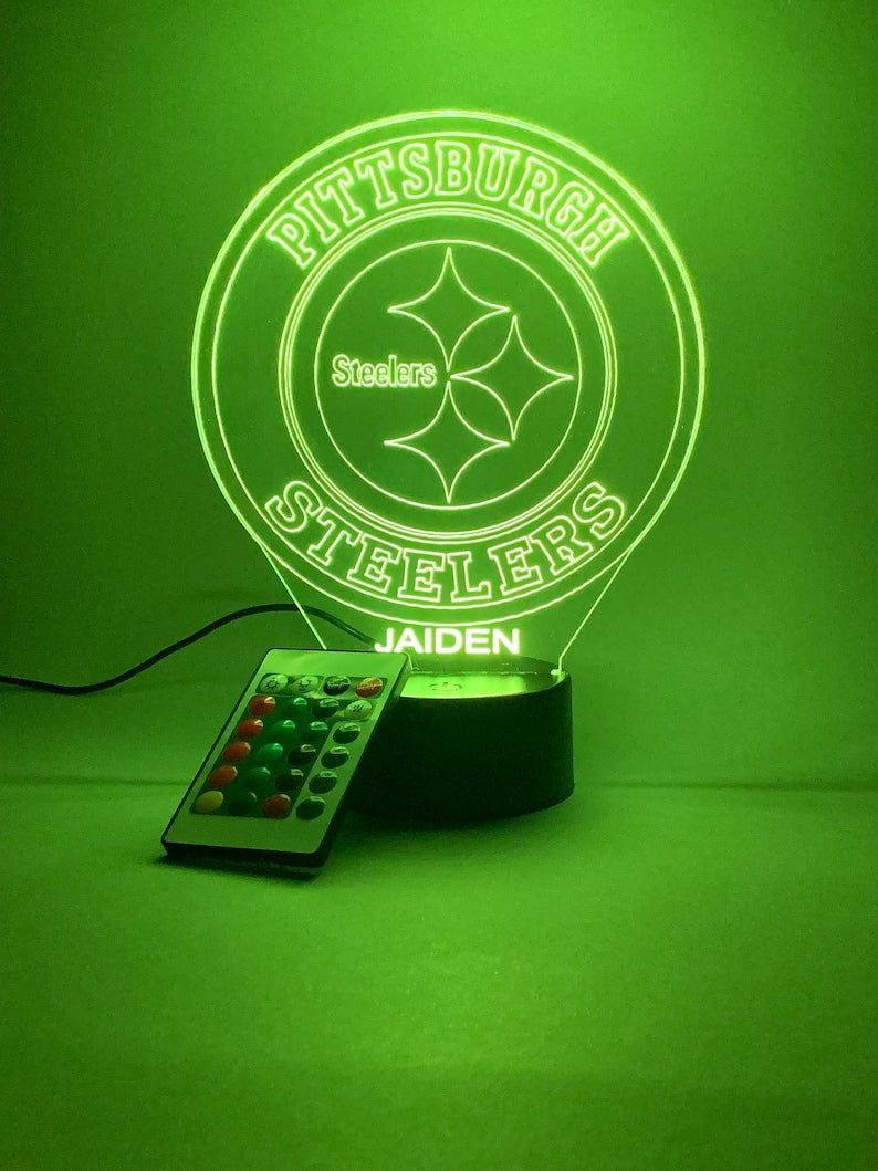 Pittsburgh Steelers Personalized 3D Lamp For Sport Fans AZ3DLA027