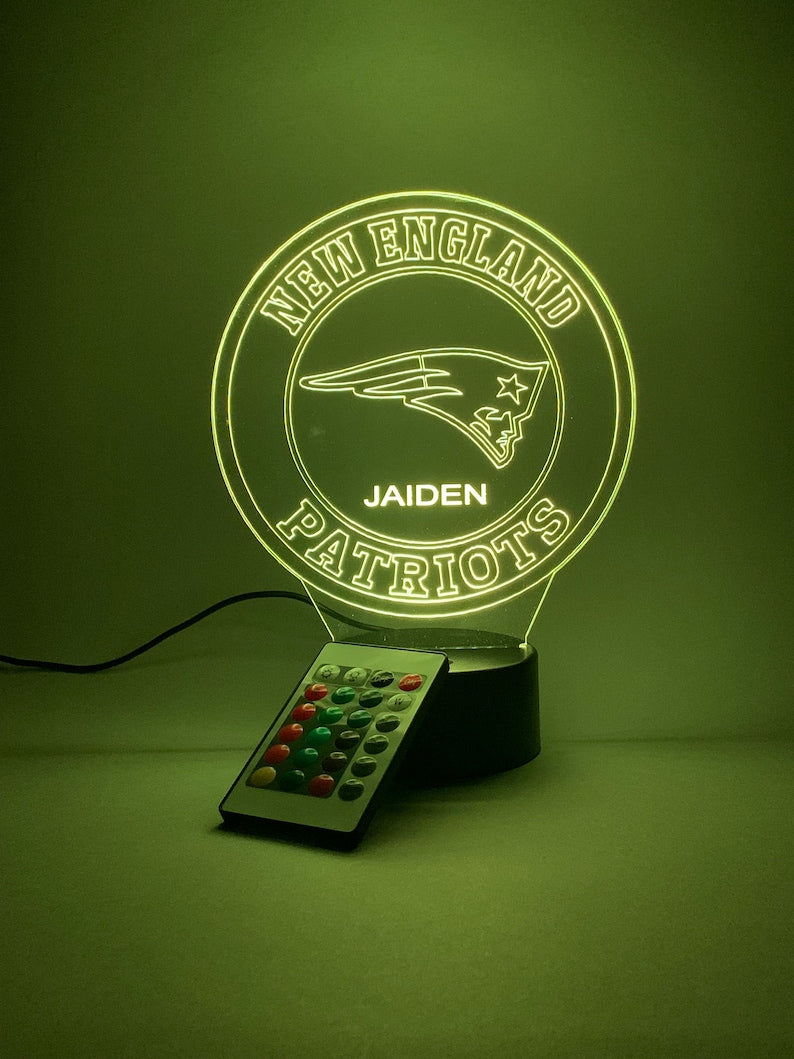 New England Patriots Personalized 3D Lamp For Sport Fans AZ3DLA022