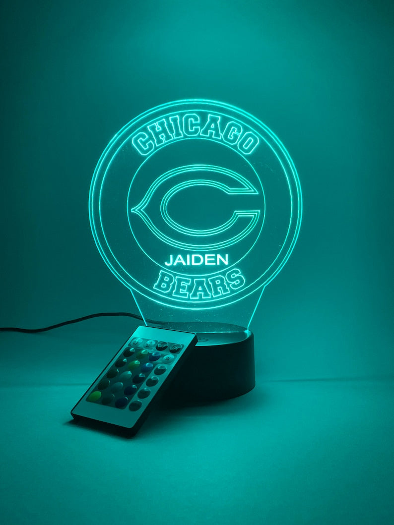 Chicago Bears Personalized 3D Lamp For Sport Fans AZ3DLA006