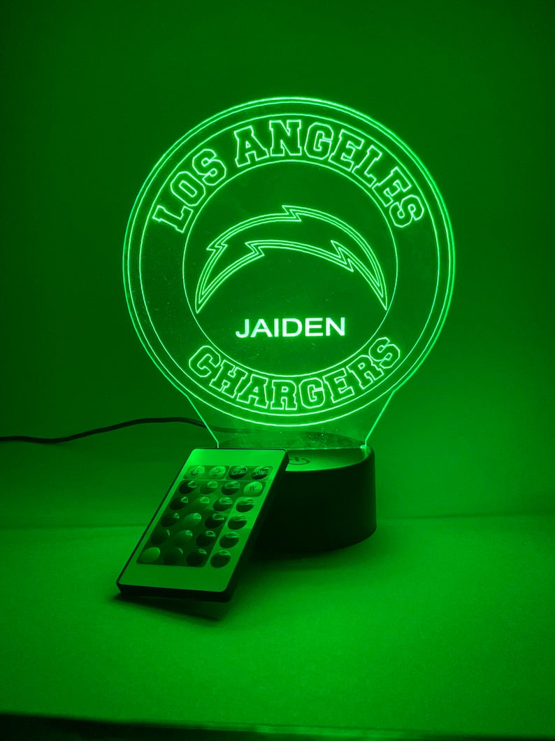Los Angeles Chargers Personalized 3D Lamp For Sport Fans AZ3DLA018