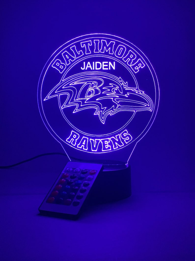 Baltimore Ravens Personalized 3D Lamp For Sport Fans AZ3DLA003