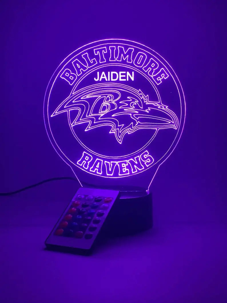 Baltimore Ravens Personalized 3D Lamp For Sport Fans AZ3DLA003