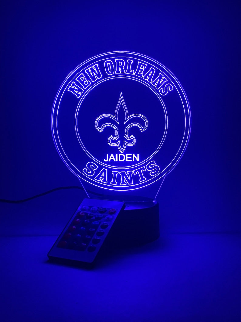 New Orleans Saints Personalized 3D Lamp For Sport Fans AZ3DLA023