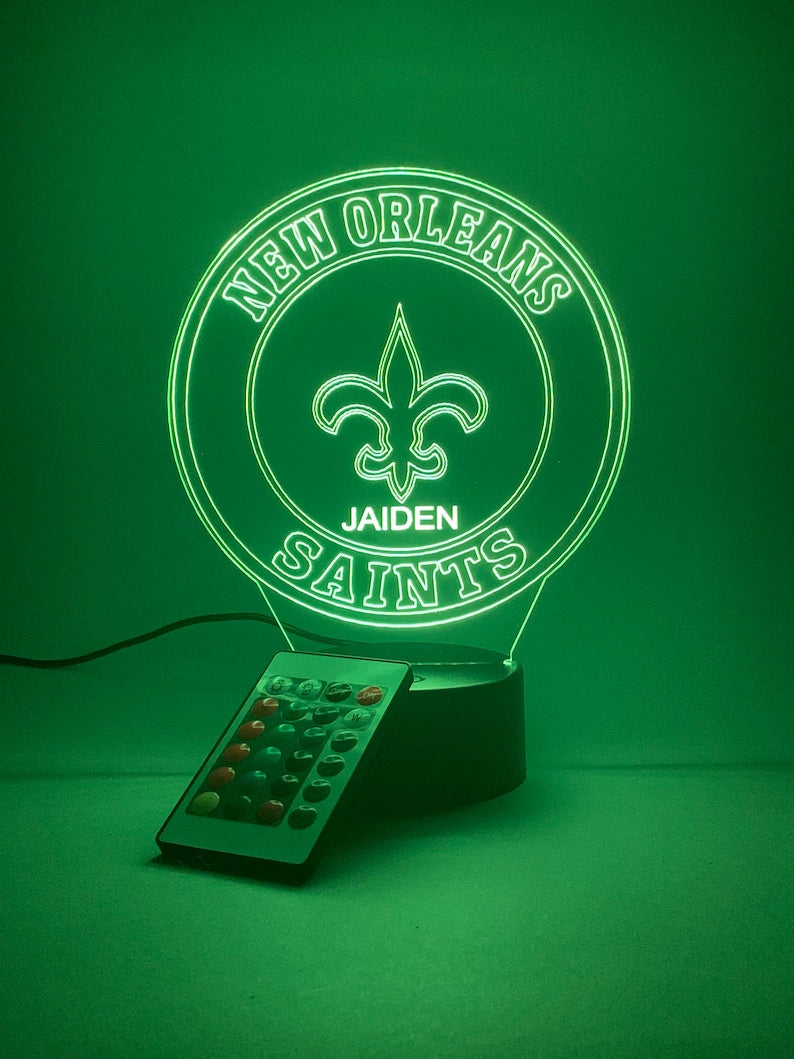 New Orleans Saints Personalized 3D Lamp For Sport Fans AZ3DLA023