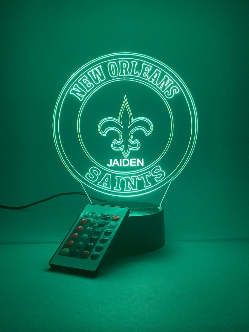 New Orleans Saints Personalized 3D Lamp For Sport Fans AZ3DLA023