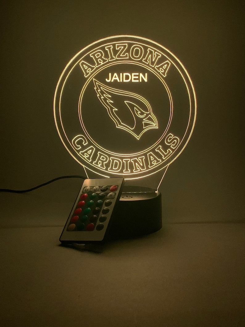 Arizona Cardinals Personalized 3D Lamp For Sport Fans AZ3DLA001