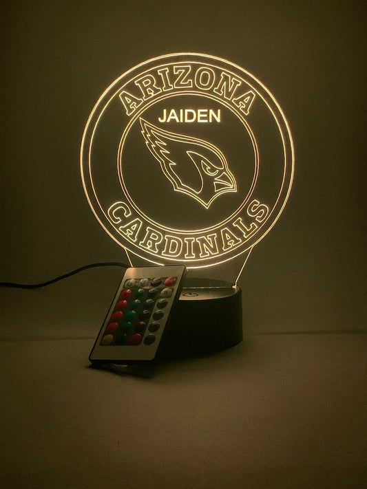 Arizona Cardinals Personalized 3D Lamp For Sport Fans AZ3DLA001