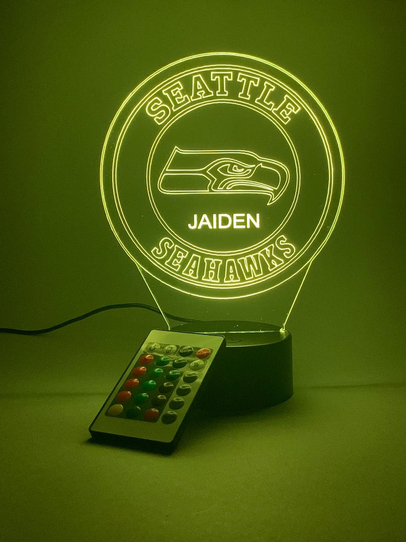 Seattle Seahawks Personalized 3D Lamp For Sport Fans AZ3DLA029