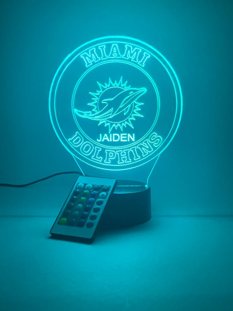 Miami Dolphins Personalized 3D Lamp For Sport Fans AZ3DLA020