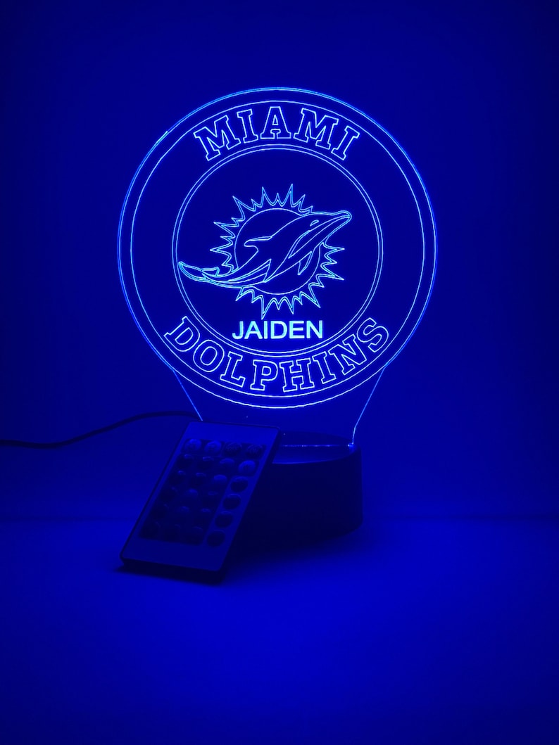 Miami Dolphins Personalized 3D Lamp For Sport Fans AZ3DLA020