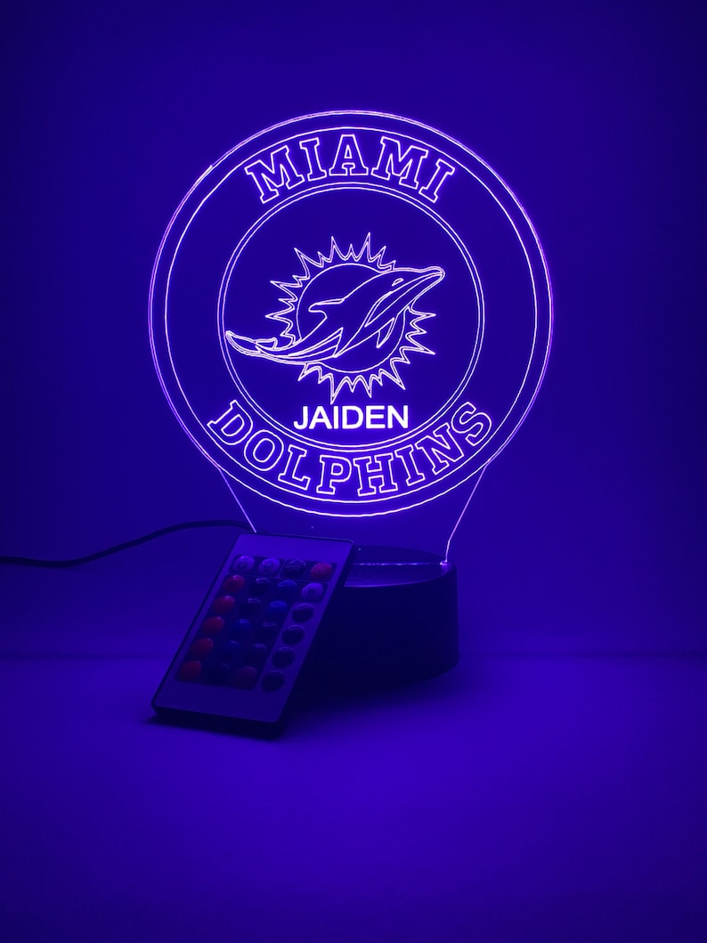 Miami Dolphins Personalized 3D Lamp For Sport Fans AZ3DLA020
