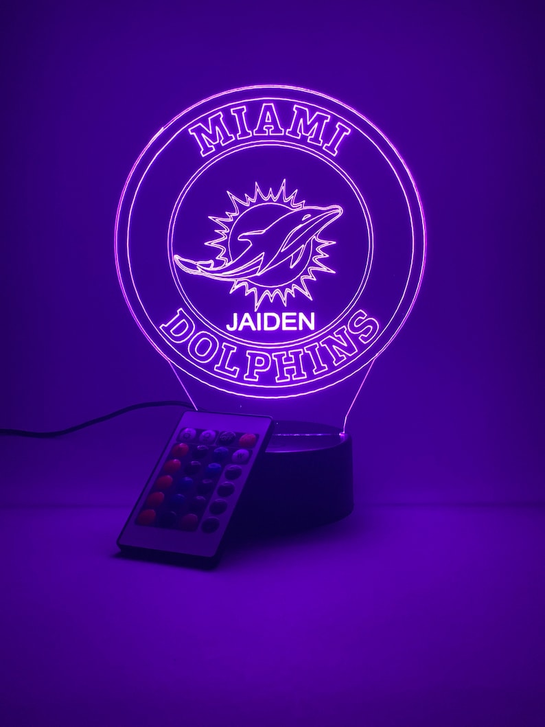 Miami Dolphins Personalized 3D Lamp For Sport Fans AZ3DLA020