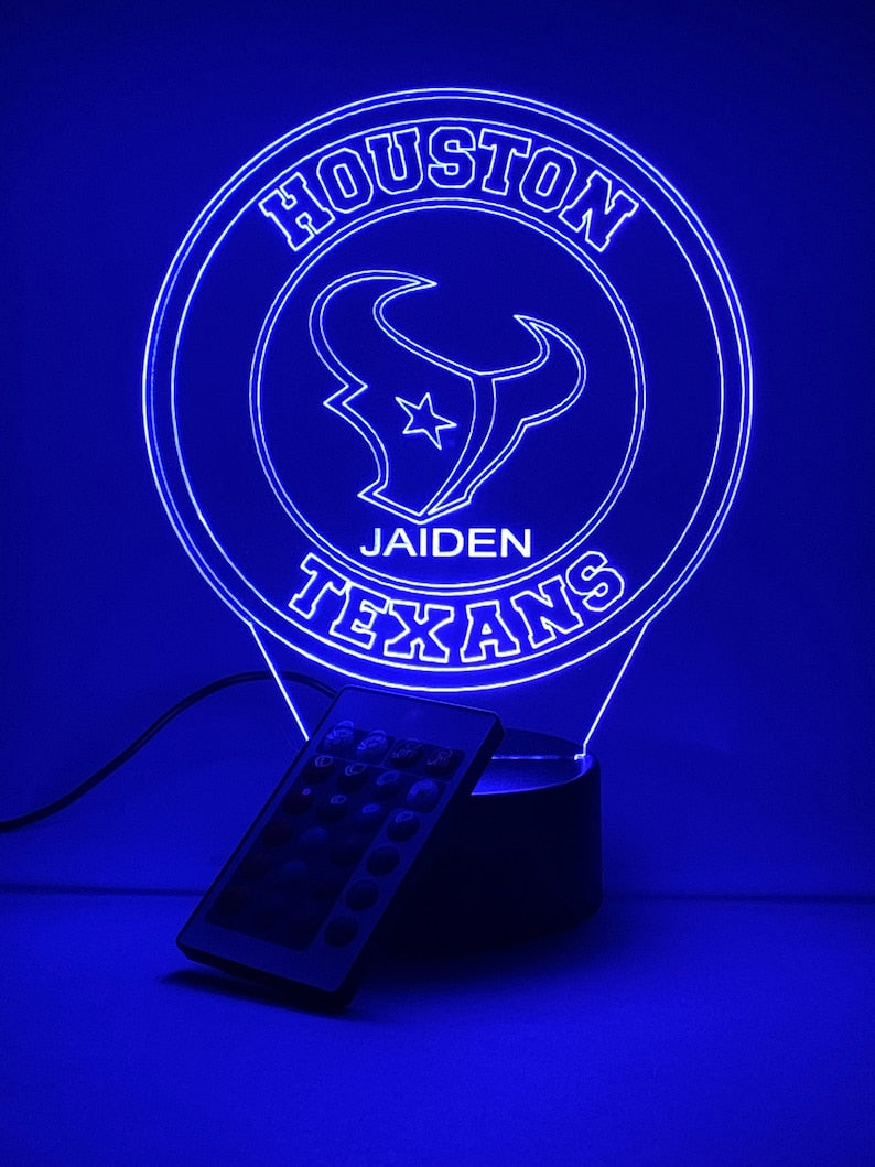 Houston Texans Personalized 3D Lamp For Sport Fans AZ3DLA013