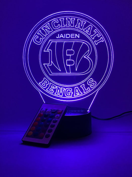 Cincinnati Bengals Personalized 3D Lamp For Sport Fans AZ3DLA007