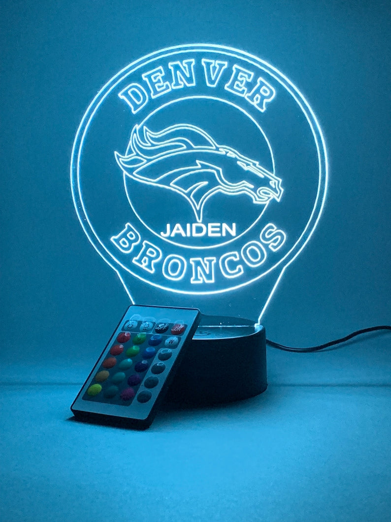 Denver Broncos Personalized 3D Lamp For Sport Fans AZ3DLA010