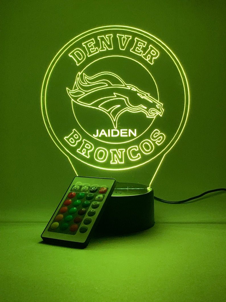 Denver Broncos Personalized 3D Lamp For Sport Fans AZ3DLA010
